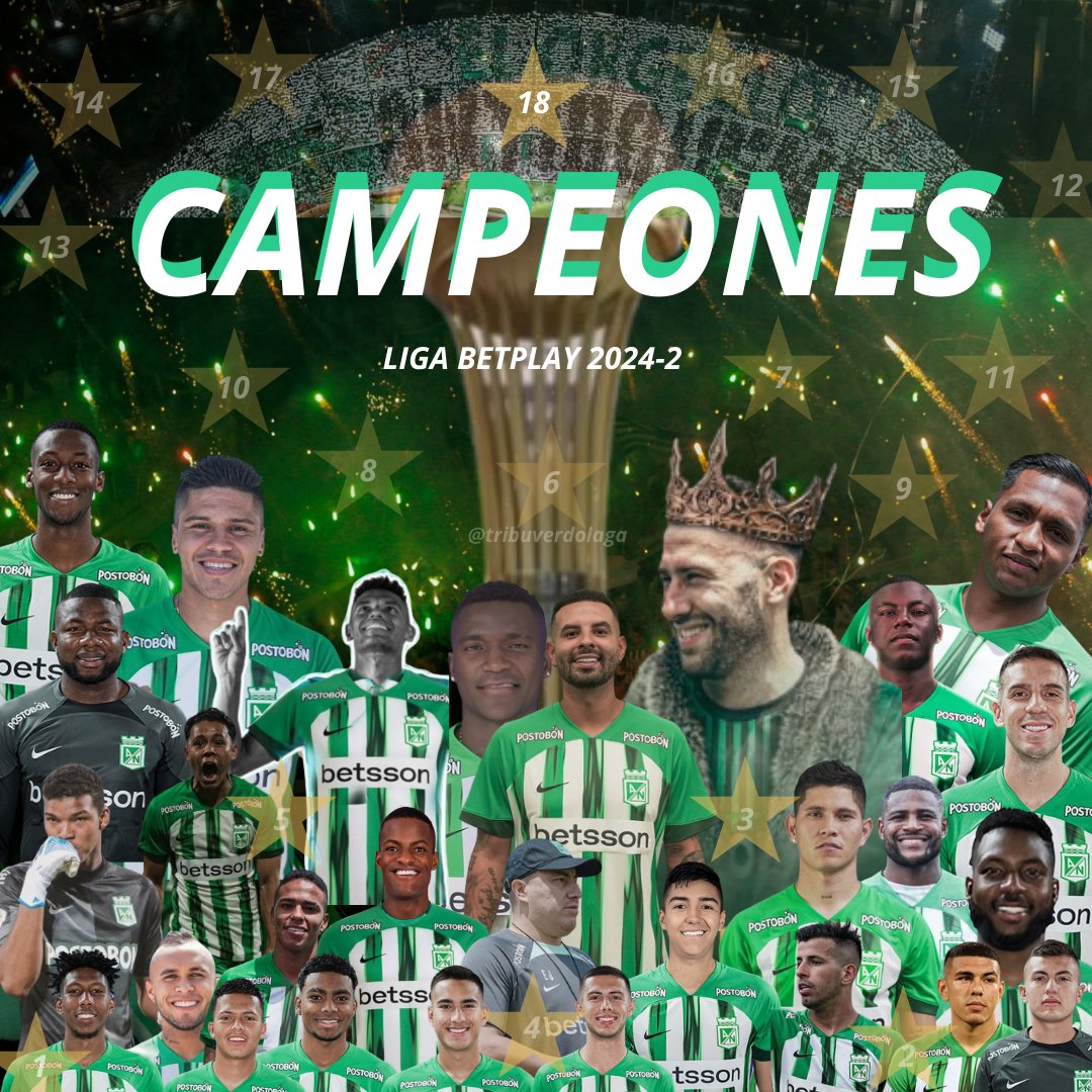 TribuVerdolaga's tweet photo. Contra todo,contra todos,cuanto más nos quisieron hacer caer más nos levantamos y de la mano del profe Efraín Juárez, Atlético Nacional es campeón del fútbol colombiano y pinta la estrella #18 en nuestro palmarés,la estrella de navidad es verdolaga.

#tribuverdolaga 💚🪶 https://t.co/oAMz1auCis