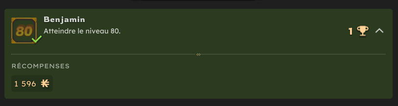 J'ai un succès à mon nom :D