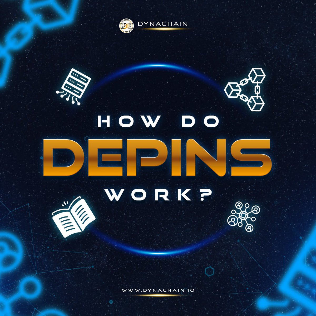 ℹ️ How Do DePINs Work?

DePINs (Decentralized Physical Infrastructure Networks) revolutionize infrastructure by combining blockchain and real-world assets. Here’s how:

🟢 Physical Infrastructure - Controlled by providers 🌐
🟢 Middleware - Connects infrastructure to blockchain