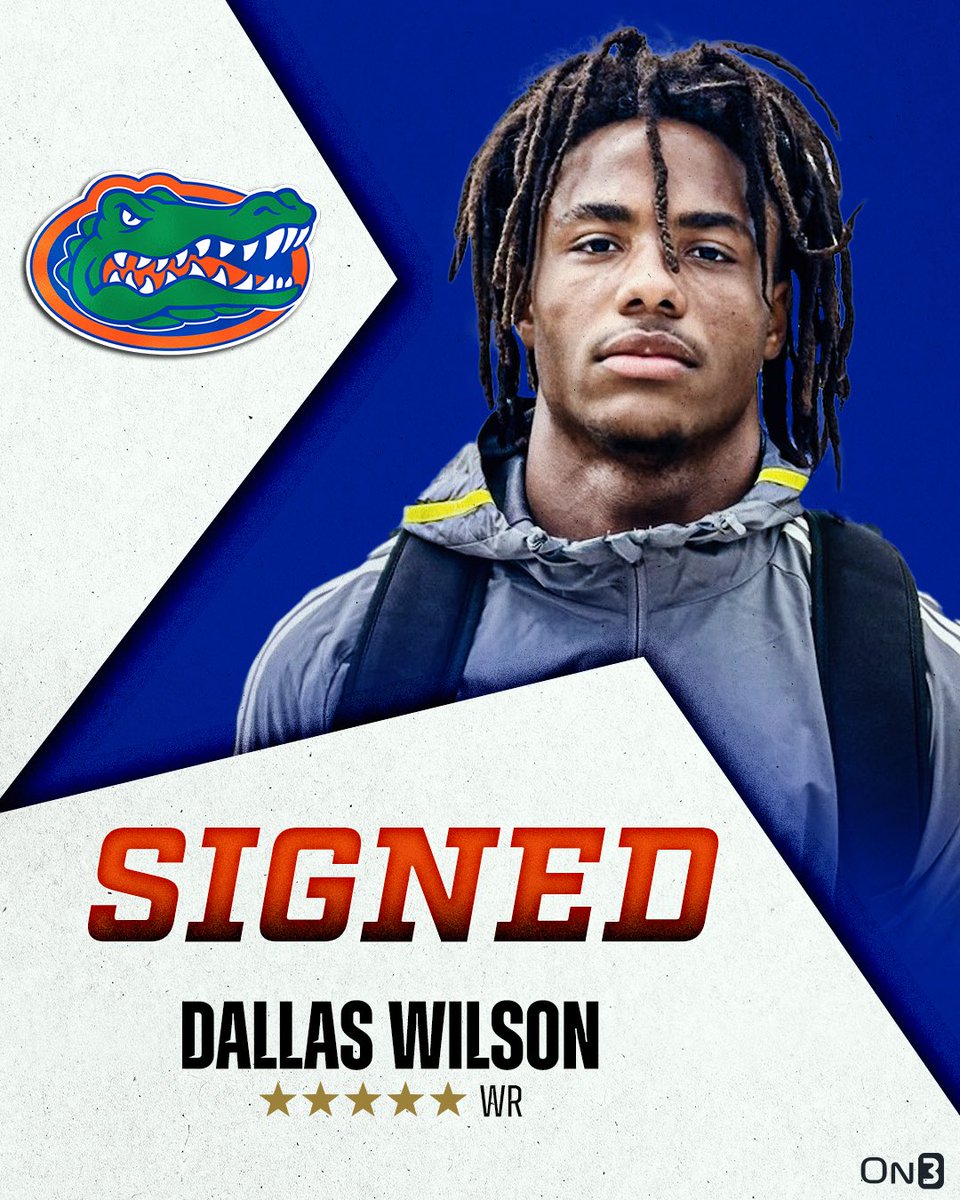 5-star WR Dallas Wilson has signed with Florida, per <a href="/Hayesfawcett3/">Hayes Fawcett</a>🐊

on3.com/news/dallas-wi…