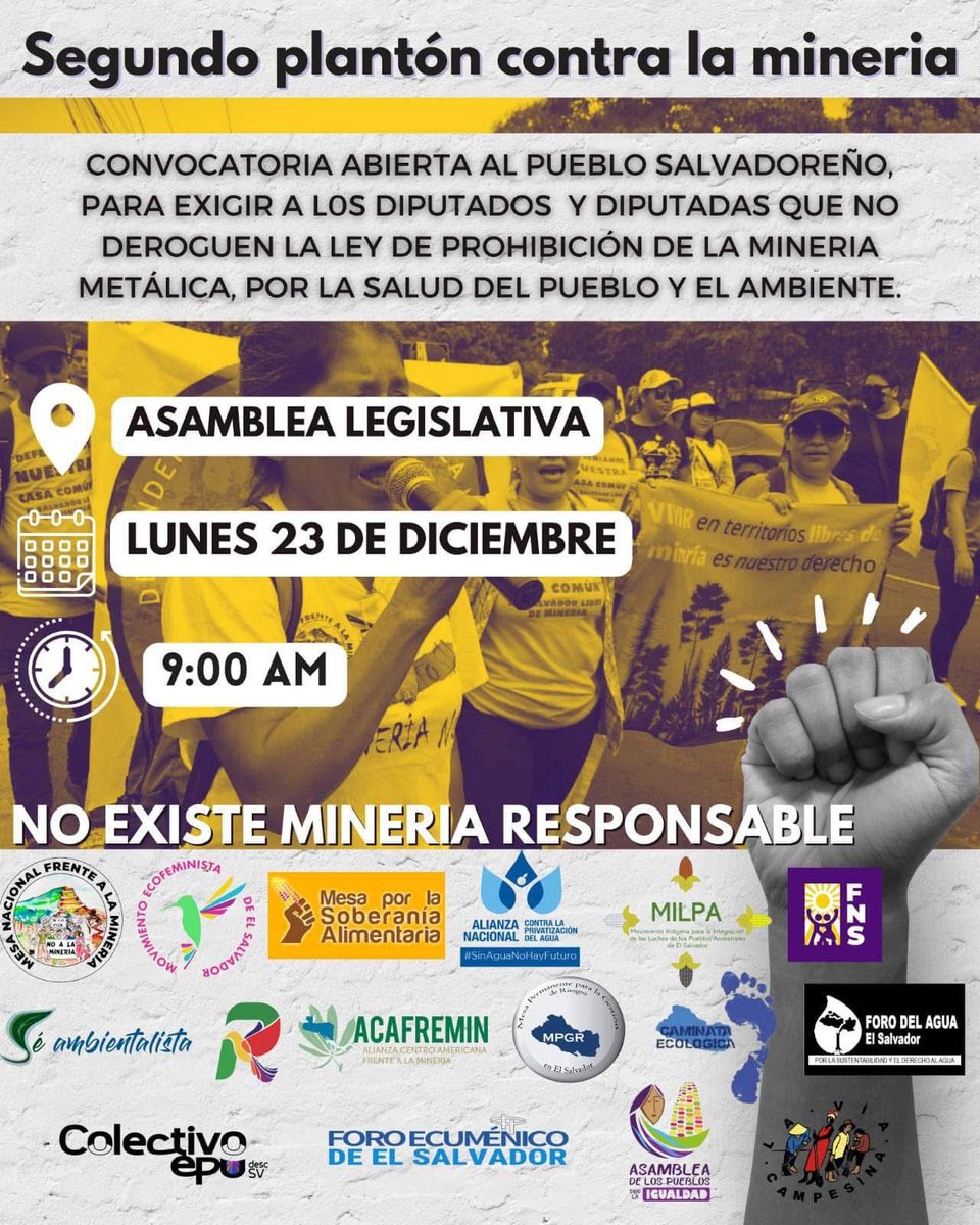 anisicilia's tweet photo. ✊ Unidos somos más 
#noalamineriasv
#NoALaMineriaEnElSalvador https://t.co/0yxKHoaeyl
