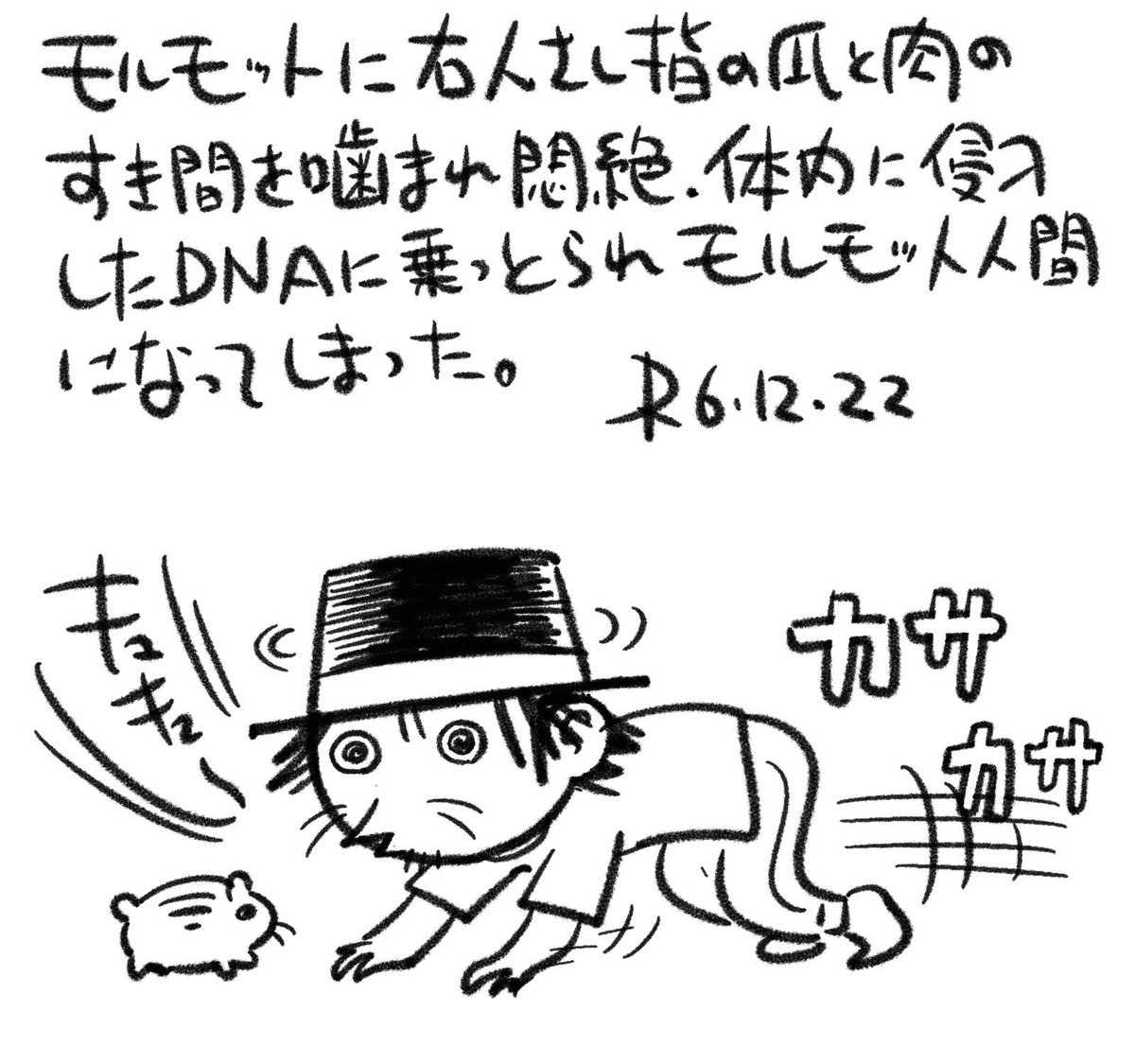 【絵日記1222】こうなりたくないので、必死で手を洗いました。血が出て痛かった。 