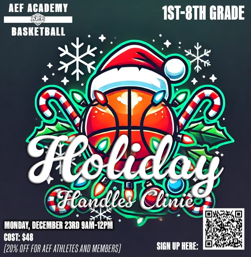 AEF_Academy's tweet photo. TOMORROW!! Spots are filling up quickly for our Holiday Handles Clinic!! Make sure to get signed up as soon as you can so you can be there!
#AttitudeEffortFocus
#ItsHowWePlay https://t.co/TN1MrxDO5Y
