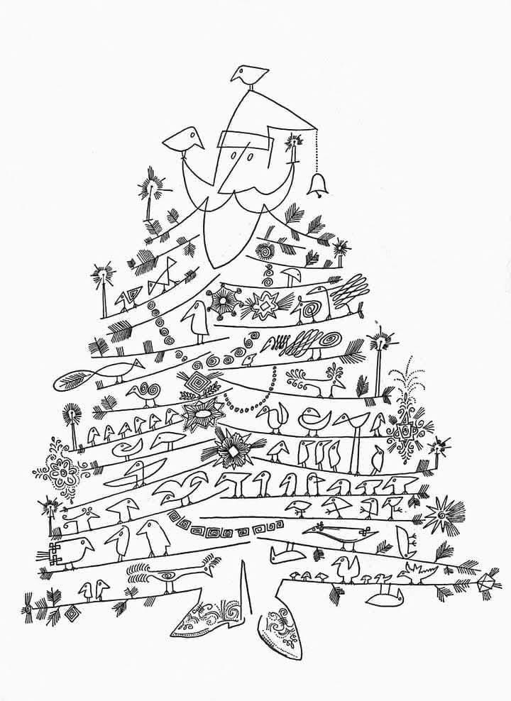 Saul Steinberg (Romanian-American, 1914-1999)
Christmas card, 1949
For The Museum of Modern Art