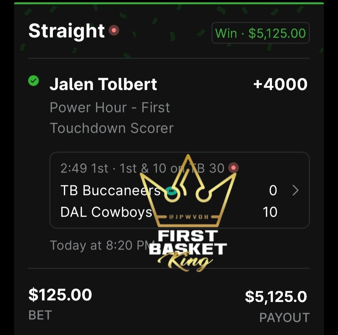 JPWVOH's tweet image. Tolbert +4000 to end the night!  

Cash the 2/3 round robin for +1120! 

All given for free here on Twitter!  

#FirstTouchdownKing 

#BestInTheWorld 

Now... join the @BTBSupport  discord - whop.com/c/beat-the-boo…