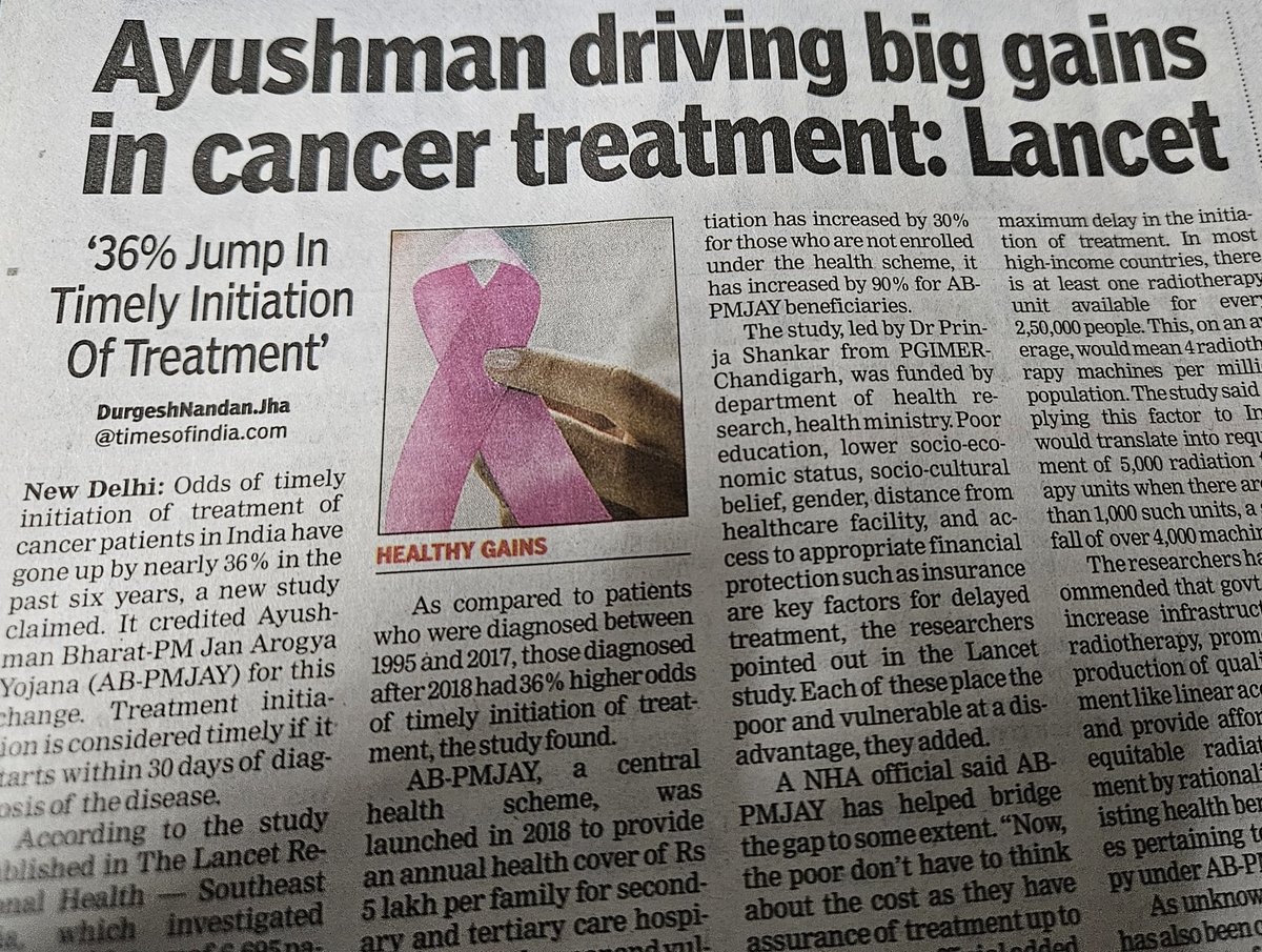 docdcruz's tweet photo. Truly a huge positive for cancer patients in receiving timely treatment within 3 weeks of diagnosis.  A great initial step in improving access to health care for all.@PMOIndia @MoHFW_INDIA @uicc @WHO https://t.co/CUQTDGBZw7