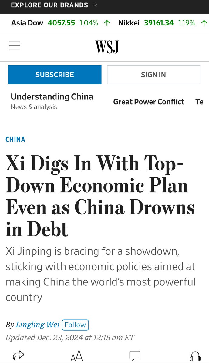 完了呀，华尔街日报爆料，核心问他的顾问：“通货紧缩有什么不好的，人们不喜欢东西更便宜吗？” 短时间内不要期待增量刺激政策了，没戏了🙅