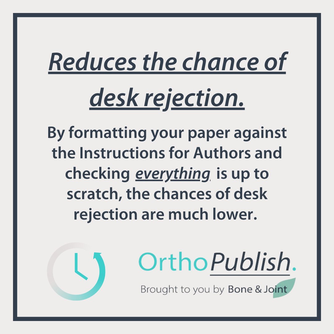 BoneJointPortal's tweet photo. #Ortho𝘗𝘶𝘣𝘭𝘪𝘴𝘩's Formatting Tool will streamline your journey towards publication by taking your rough paper and turning it into a formatted manuscript ready to submit.
Plus all of these other reasons...
#OrthoTwitter #MedTwitter #AcademicPaper
https://t.co/29iplFfWUl https://t.co/OG0PhalOPl