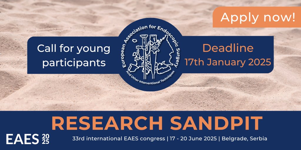EAES_eu's tweet photo. Message to all #youngsurgeons. The #EAES #ResearchSandpit empowers you with the essential skills and knowledge required to navigate the complex world of medical research. Join us in #Belgrade to learn about the art of research in the medical field. Apply: https://t.co/ltR1wRufkd https://t.co/2Mg4s83iPM