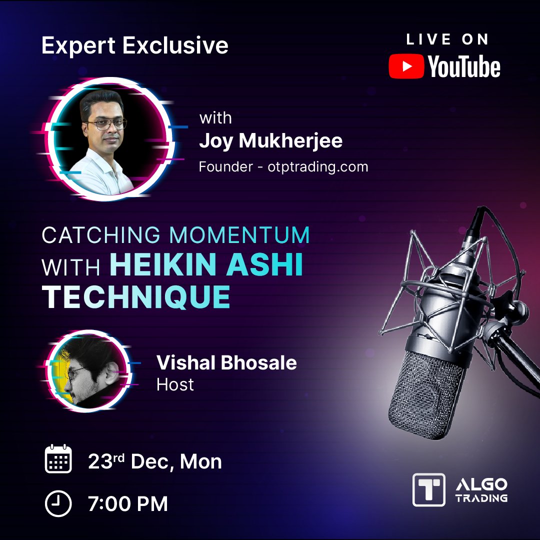 Trinkerr (@trinkerr_in) on Twitter photo YOUTUBE LIVE TONIGHT ▶️
Catching Momentum with the Heikin Ashi Technique
Join us LIVE with the legendary Joy Mukherjee (<a href="/DemandZones/">JOY MUKHERJEE</a>), Founder of OTP Trading, as we discuss the Heikin Ashi technique for trend identification and momentum trading.
🗓Monday, 23rd December YOUTUBE LIVE TONIGHT ▶️
Catching Momentum with the Heikin Ashi Technique
Join us LIVE with the legendary Joy Mukherjee (<a href="/DemandZones/">JOY MUKHERJEE</a>), Founder of OTP Trading, as we discuss the Heikin Ashi technique for trend identification and momentum trading.
🗓Monday, 23rd December