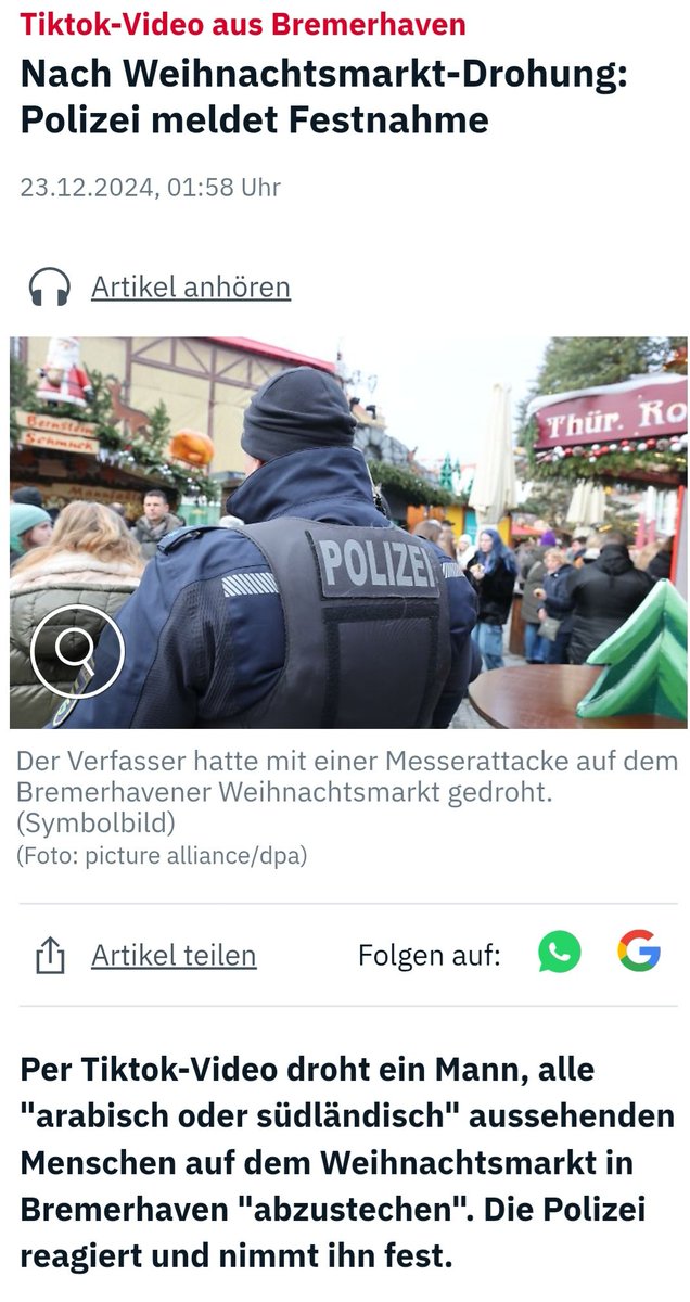 BibiAnka10's tweet photo. @_nasir_ahmad_ @PolizeiBhv Nun ja, im Gegensatz zu den Täter in Magdeburg der seinen Hass bei Twitter auch offen kund gab, hat man bei diesen Wesen gehandelt https://t.co/tjQ27BKdd3