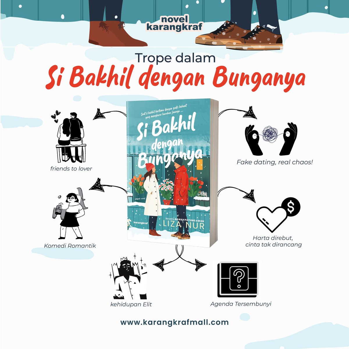 Alaf_21's tweet photo. Penat menangis dengan novel Liza Nur sebelum ni? Kali ni bersedia untuk gelak dan jatuh cinta! 😍✨

❄️Si Bakhil dengan Bunganya❄️ friends to lovers, terjebak dalam ‘fake dating’ yang huru-hara, perebutan harta dan rahsia dunia elit yang penuh drama! https://t.co/fYnsWD8aCO