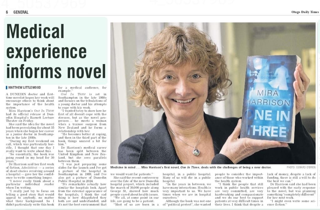 Great article about ONE IN THREE in today’s Otago Daily Times 🗞️ 📚 ⁦⁦<a href="/odtnews/">ODT - Otago Daily Times</a>⁩ ⁦<a href="/GeoffMillerNZ/">Dr. Geoffrey Miller د. جيفري ميلر 🇳🇿</a>⁩ ⁦<a href="/CullandCoAgency/">Cull & Co. Ltd Literary Agency</a>⁩