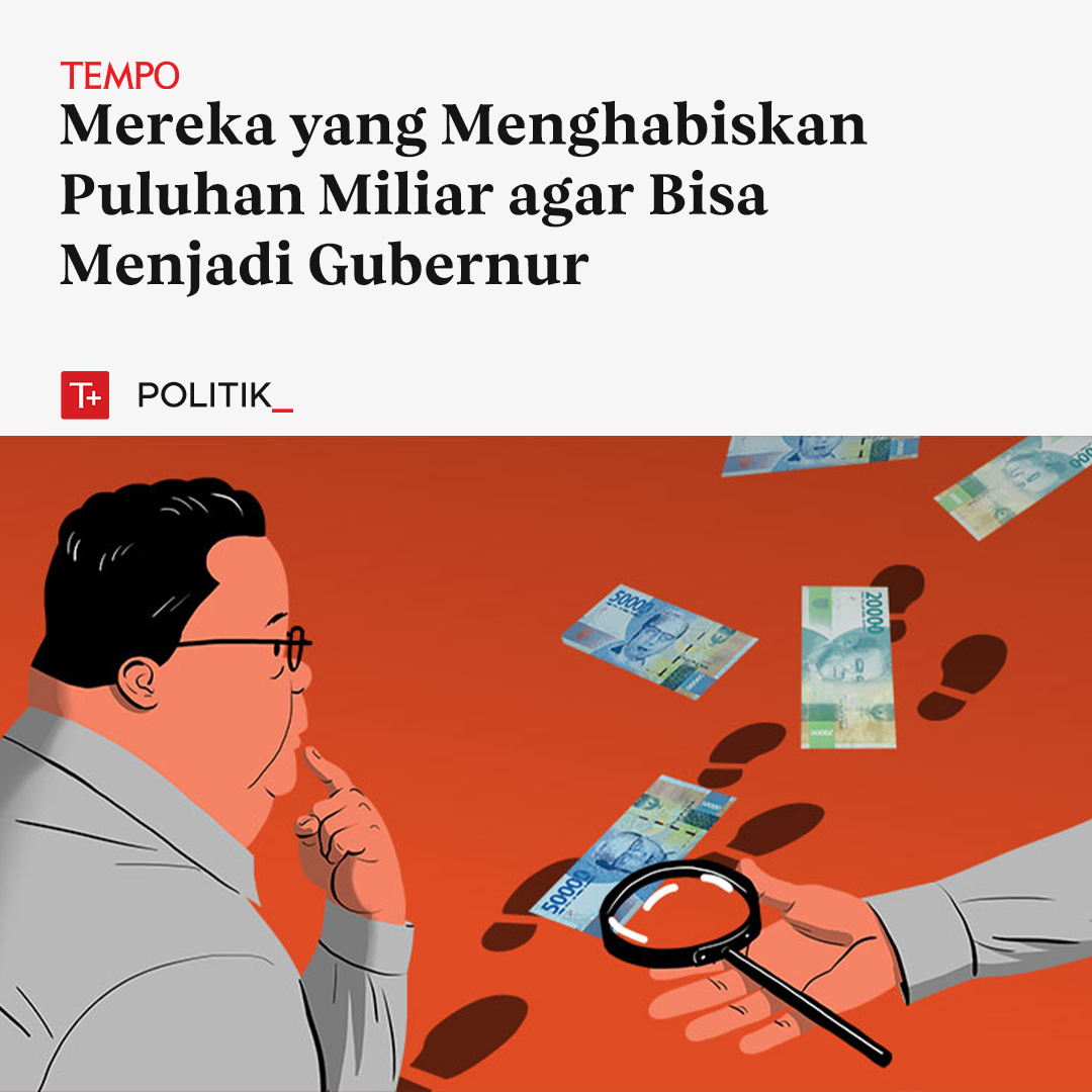 tempodotco's tweet image. Sejumlah calon kepala daerah mengeluarkan uang puluhan miliar dalam pemilihan kepala daerah (Pilkada) 2024.

Meski sudah merogoh kocek dalam-dalam, tak ada jaminan mereka bisa menang pilkada dengan mudah.

#tempodotco #tempo #calon #gubernur #Pilkada