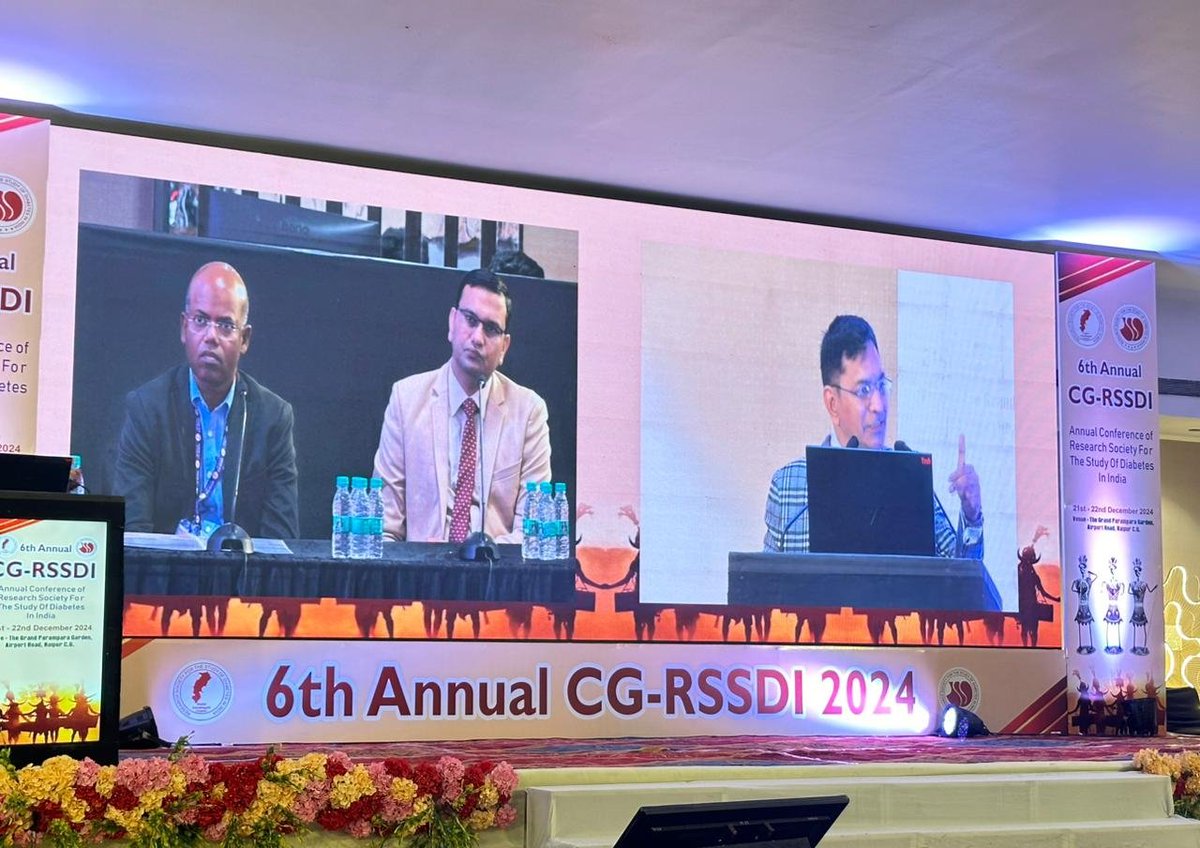 drsunilsgupta1's tweet photo. At Raipur for the RSSDI CG State 2024 meeting. Dr Sunil Gupta spoke on Insulin and GLP1a combination therapy in Type 2DM. The session was chaired by Dr Ajay Sahai, Dr Manoj Soni, Dr Kuldeep singh Chhabra, Dr Vanaja Thakur.
.
.
.
.
.
#drsunilsgupta #RSSDI2024 #type2dm #glp1a https://t.co/Gn5VibTVeY