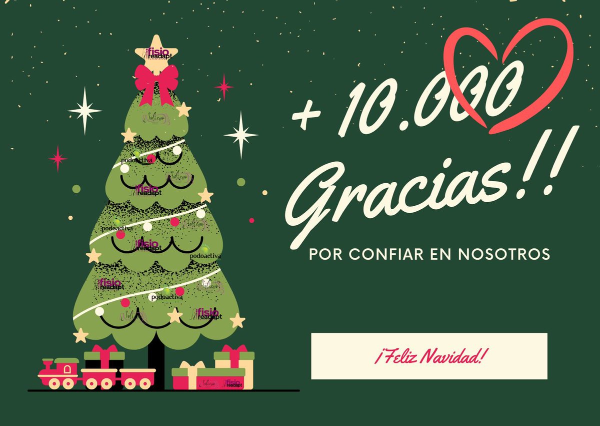 fisioreadapt's tweet photo. ¡🎉 Este 2025 celebramos 15 años de cuidar de ti! 🎉 Gracias a más de 10.000 pacientes por confiar en nuestra clínica de fisioterapia y podología.✨ Les deseamos una Feliz Navidad. ¡Brindemos por muchos años más juntos! 🎄❤️ #Aniversario #FelizNavidad #CuidadoDeSalud https://t.co/ukTS3JcLot