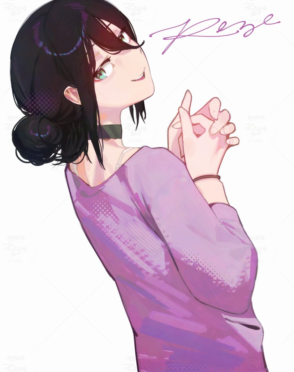 レゼ(チェンソーマン) 「( ◡‿◡ *) bites tongue (yours) 」|ｒａｎｅブルーのイラスト