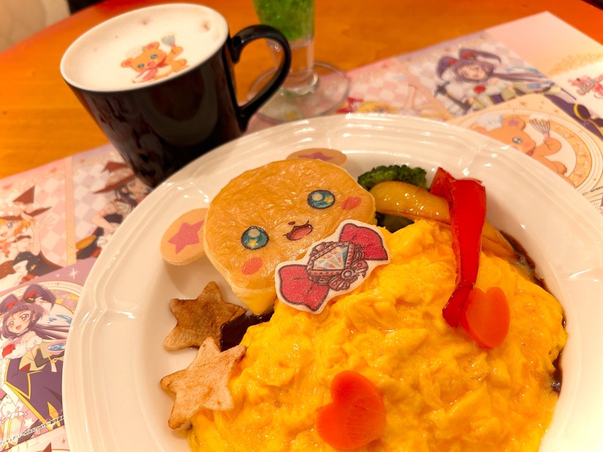 朝日奈みらい ,十六夜リコ 「今日はじまうそ氏を巻き込んでまほプリのコラボカフェに行ってきたよ(≧∀≦) 」|半蔵のイラスト
