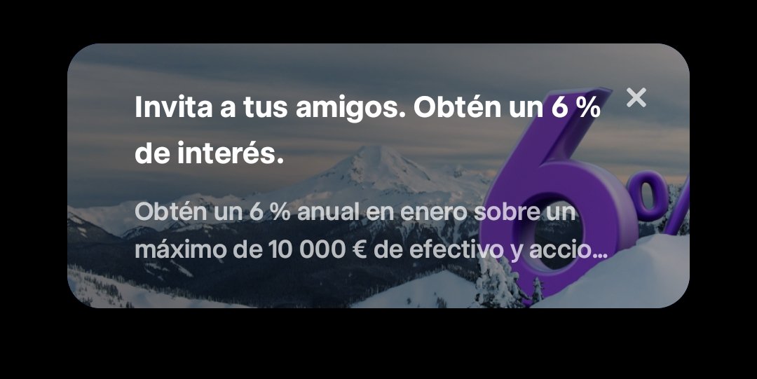 Faltaba la promoción de Trade Republic para finalizar el año!

6% de interés en el mes de enero hasta 10.000€ para nuevos clientes.

Además de los 10€ en acciones por 3 operaciones.

El link en el siguiente post⬇️