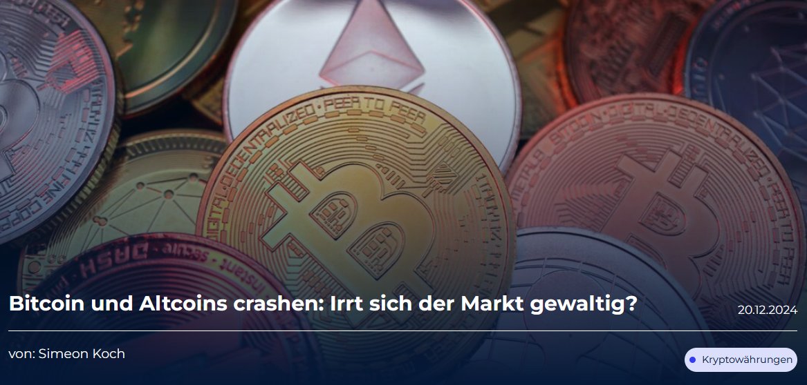 Guten Morgen!
Ein kleiner Denkanstoß zur Lage im #Crypto-Markt:

#Bitcoin und #Altcoins crashen: Irrt sich der Markt gewaltig?

👉👉hkcmanagement.de/hkcmnews/bitco…

In Reaktion auf die Zinspläne der #Fed (#FOMC) korrigieren $BTC und Altcoins seit Tagen. Ist die Panik ein großer Irrtum?