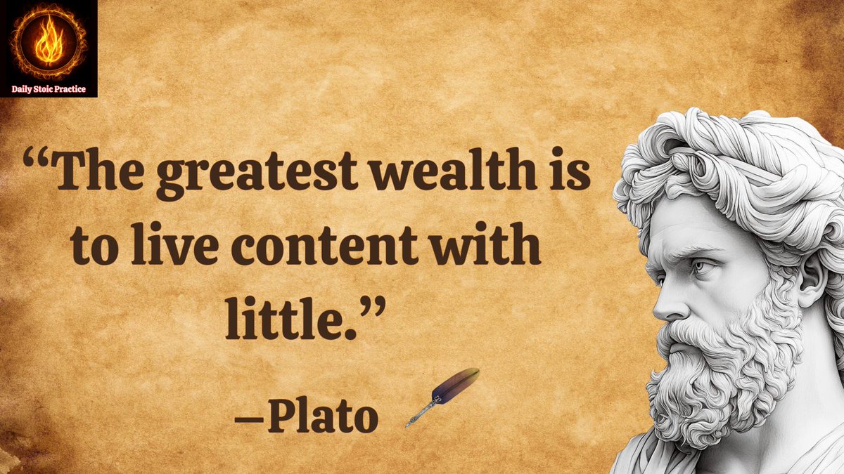 StoicPractice's tweet photo. “The greatest wealth is to live content with little.”–Plato

#plato #dailystoicpractice https://t.co/uqkkPWStc7