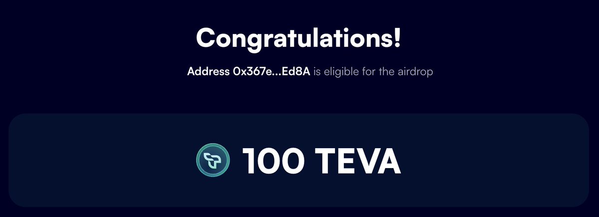 CoinSafety's tweet photo. 🪂 TEVA Airdrop Checker Aktif

@tevaera airdrop portalı aktif oldu. Hak ediş miktarlarınızı kontrol için:

https://t.co/FK23WxaWS3 https://t.co/QhX0GDtJUp