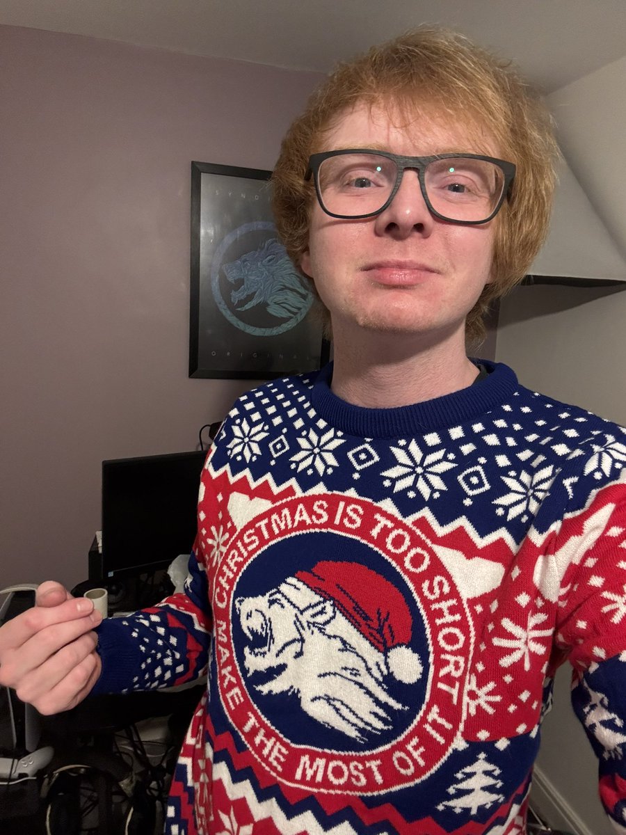 Proudly wearing last years <a href="/SyndicateOG/">Syndicate Original</a> Christmas jumper whilst this years version is being washed ready for Christmas Day! Last day of work.. let’s have you!