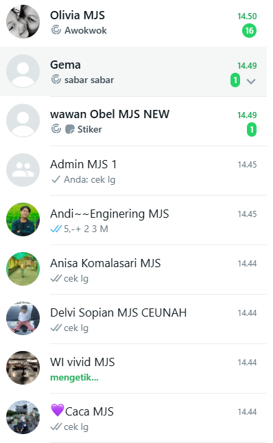 kalo jaringan eror kan banyak notif hp saya hehe