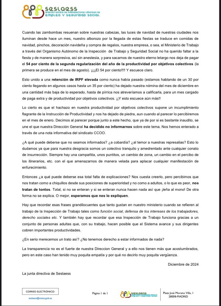 <a href="/ITSS_INSPECCION/">ITSS - Inspeccion de Trabajo y Seguridad Social</a> <a href="/Yolanda_Diaz_/">Yolanda Díaz</a> <a href="/jperezrey/">Joaquín Pérez Rey</a> ,