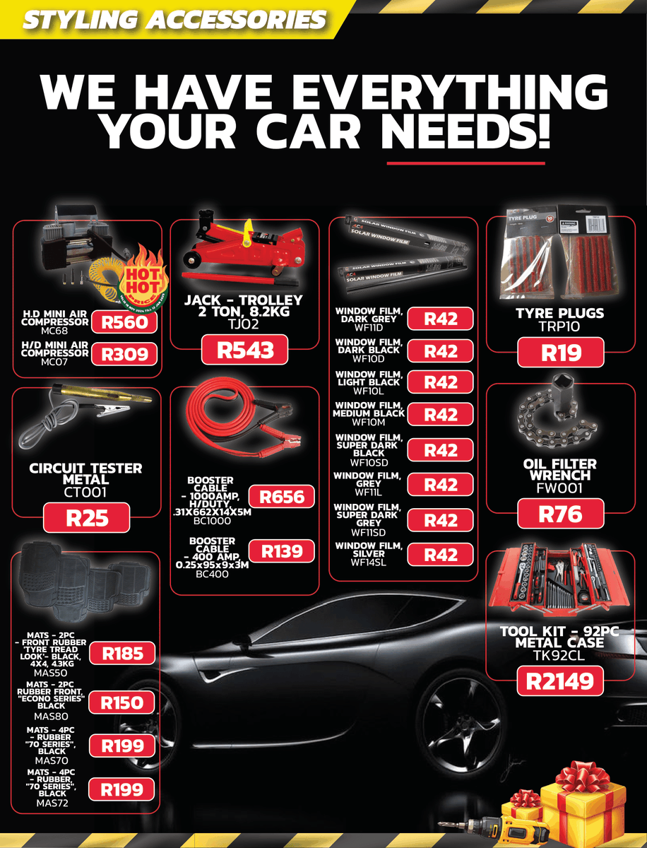 modimollespares's tweet photo. 🎄✨ This festive season, Spares Wise brings you epic deals &amp; prizes! Spend R350+ on advertised brands or in-store items &amp; stand a chance to win TVs, generators, vouchers &amp; more! 🎁

📅 Nov 18, 2024 – Jan 12, 2025

👉 https://t.co/Qm33YMKp8N

#SparesWiseFestiveFun #WinBig https://t.co/dAlY3SThaK