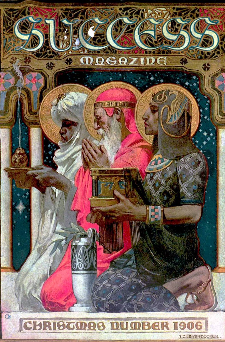 LRonLacy's tweet photo. In #DECEMBER 1906
Illustration by J. C. Leyendecker (1874-1951)
*Success Magazine* ‘Christmas Number 1906’
#illustration #illustrationart #illustrationartists #JCLeyendecker #Christmas #3Magi https://t.co/aQcwDPgUmJ