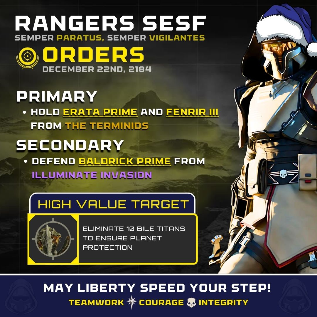 StriderOfValor's tweet image. We are needed on the front Rangers! Enjoy a cup of liber-tea on the house once you complete an operation and eliminate those pesky bile titans. 😎🙌🔥

#helldivers #helldivers2 #helldivers2game #gaming #gamingcommunity #fanmade