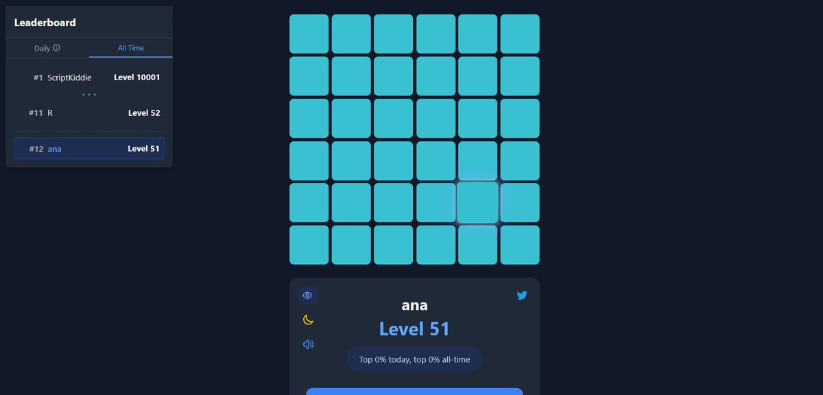 asbouree's tweet photo. Woohoo entrei no modo ranqueado de percepรงรฃo de cores
๐ On December 21, 2024, I reached Level 51 in Color Find! Top 0% that day!
https://t.co/ywxcvcSMGB #ColorFind #ColorGame #BrainTeaser https://t.co/4jDUM4UPPQ