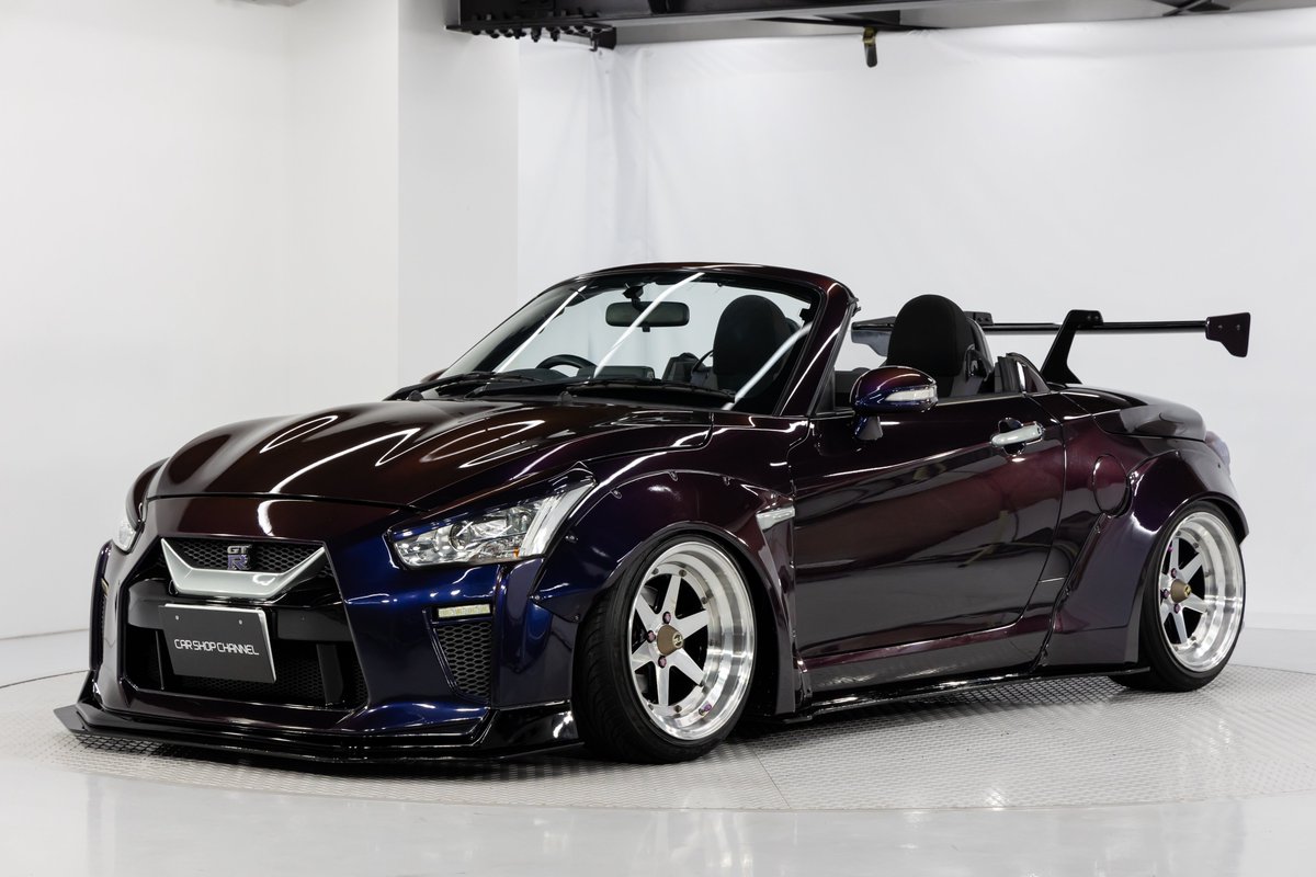 carshopchannel's tweet photo. ど迫力のGT-R仕様！ミッドナイトパープル3のコペン！

車　　種：コペン
グレード：ローブ
初度登録：令和2年
型　　式：LA400K
カ ラ ー：ミッドナイトパープル3
シ フ ト：MT
走行距離：64,500km
修 復 歴：無
車台番号：177
車　　検：令和8.3
総　　額：230.9万円 

#車売ります
#究極の委託販売 https://t.co/wx0BPsKGG5