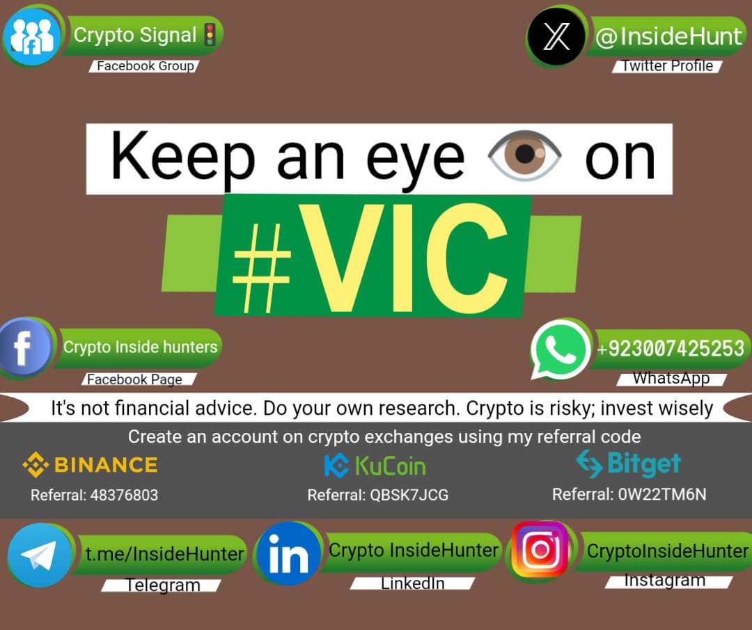 insidehunt's tweet photo. Keep an eye on #VIC, some analysts are watching $VIC closely

Disclaimer:
It's not financial advice. Do your own research. Crypto is risky; invest wisely
https://t.co/mSIwpKTiwx https://t.co/xwwKAx64rS
