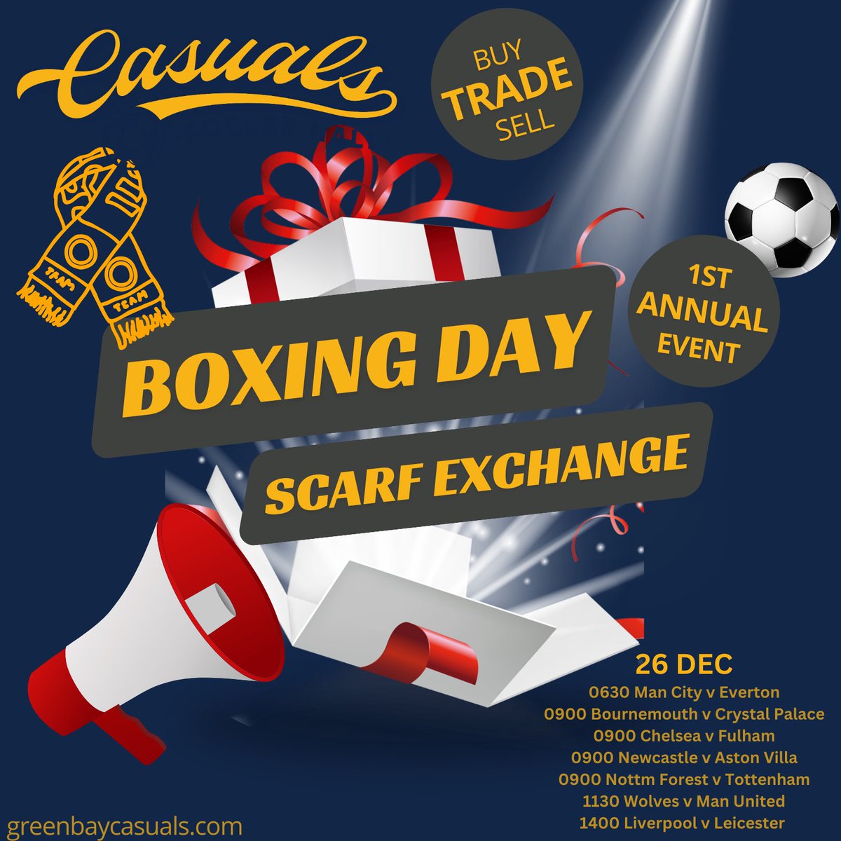 Come see us on Boxing Day! ⚽️🎁🧣