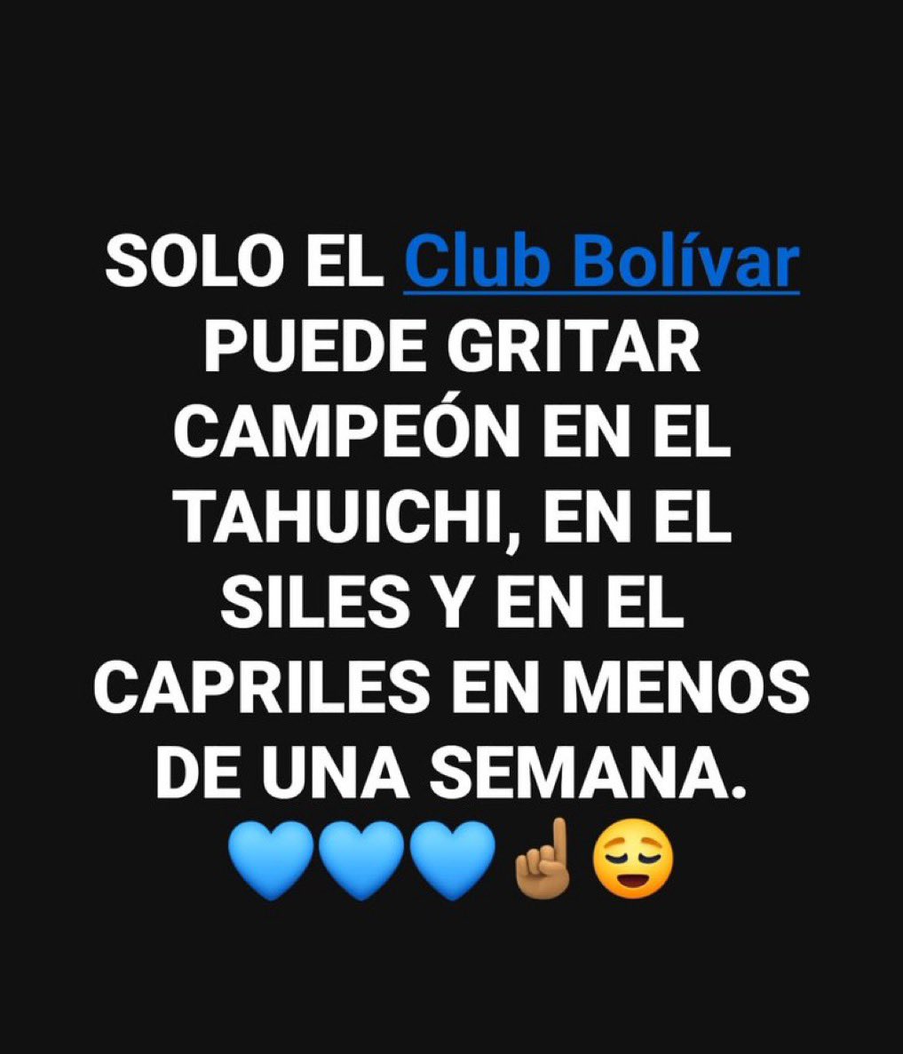 Buenas Noches familia Bolivarista <a href="/Bolivar_Oficial/">Club Bolívar</a> 🩵
