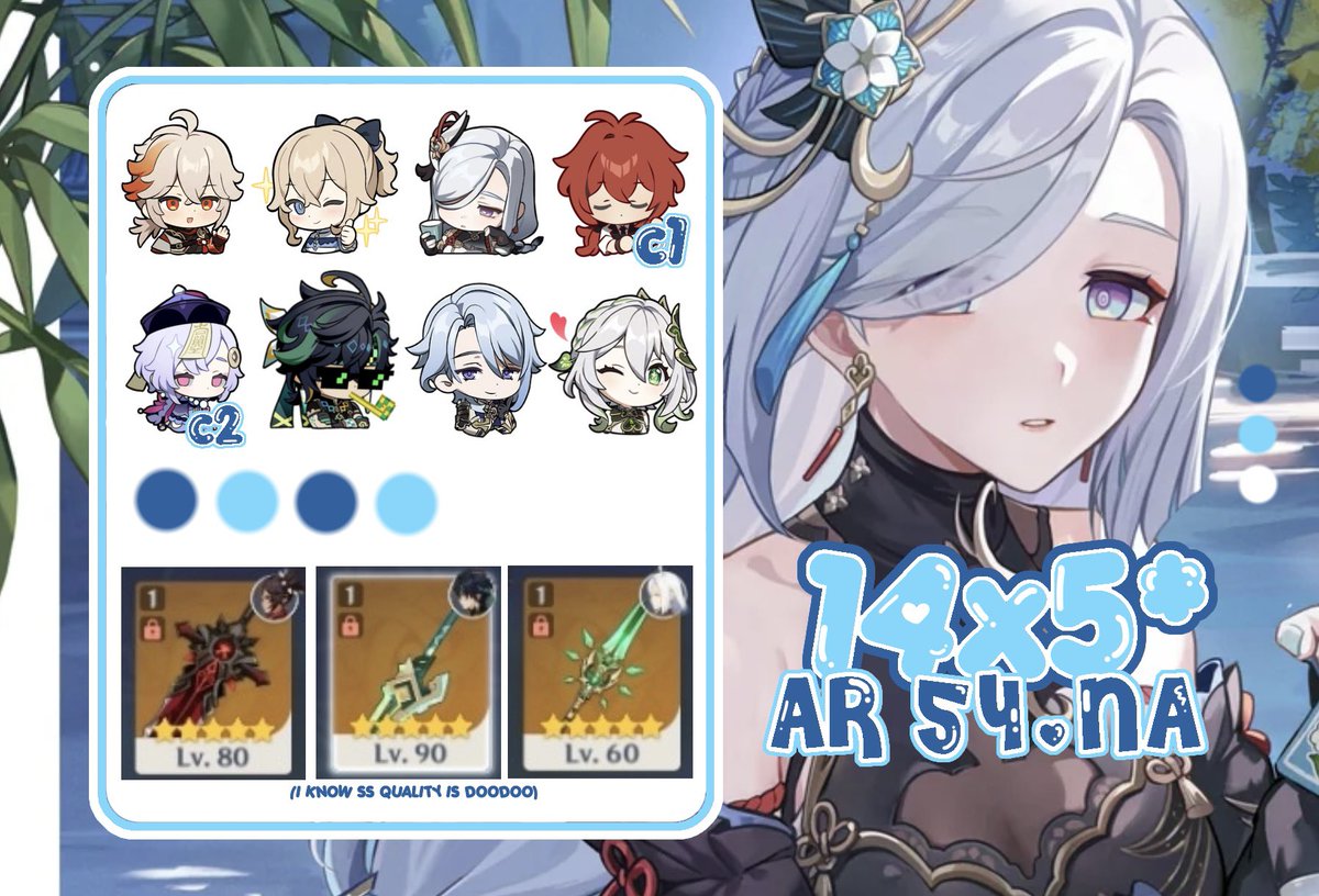 WTS AR 54 NA 14x5* genshin account!

. taking paypal/robux (giftcard preferred)

need this gone asap 

#genshintrade #genshintrading #genshintrades #robux  #tradegenshin #crosstrade #robuxtrade  #genshinselling #robloxtrade