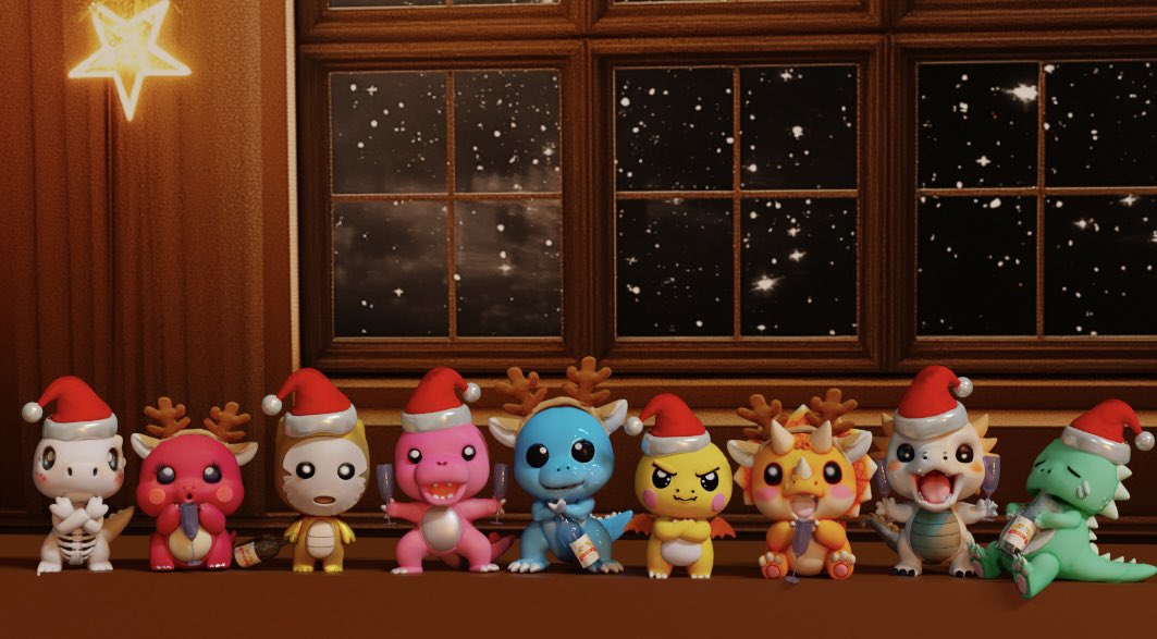 全員並べると更にかわいい！！！
#チビダーサ 🌲🦌🥂💕#blender