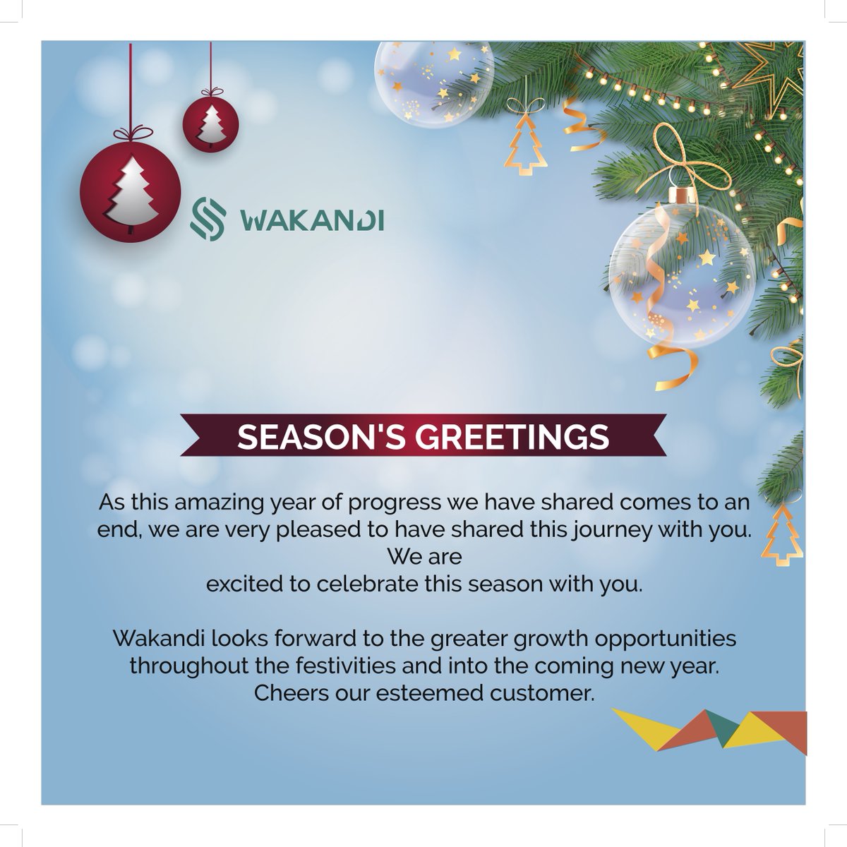 Geared up for the Exciting Season and New Year? SO ARE WE. Thank you for walking this year with us, we wish you a very joyous holiday and look forward to bigger wins in the coming year. Cheers!

#WakandiEnergy #SeasonsGreetings #MerryChristmas #BoxingDay #HappyNewYear #2025