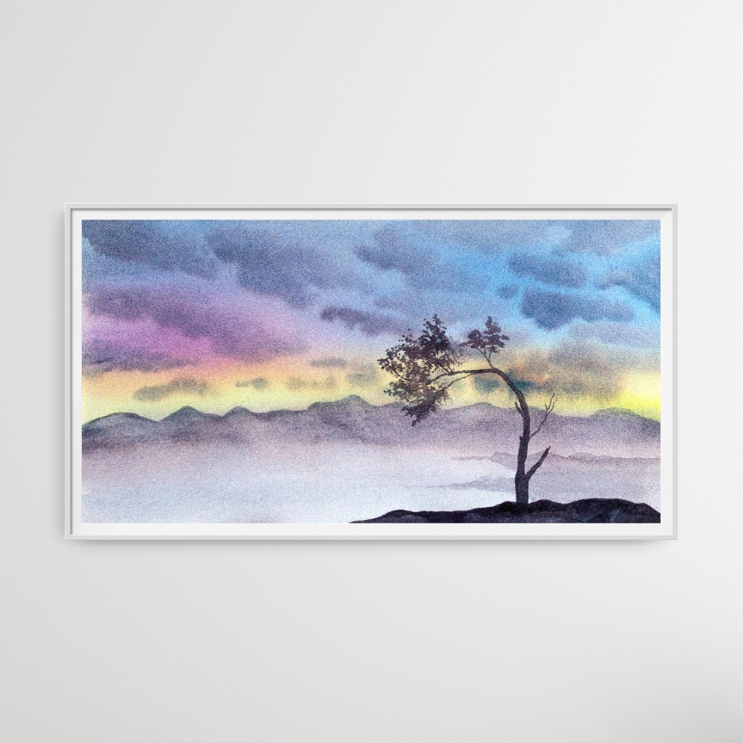 jacintaroseart's tweet photo. Misty Morning Solace is a breath-taking watercolour painting that captures the ethereal beauty of dawn breaking over the horizon.  Watercolours on Boahong 300gsm CP 100% cotton paper. Size is 21 x 36cm. Reference used for inspiration by Sunspics.

#watercolours #landscapepainting https://t.co/1Fbawg9sPx