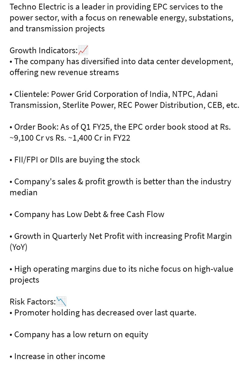 Finfellow's tweet image. Techno Electric &amp;amp; Engineering Cmpany Ltd.
#TECHNOE

• Buy or on dip
• 1st Resistance at 1740 
• CBSL 1400
• Good for Short-term as well Long-term 

⚠️ Only for learning purpose. 
#shareview #StocksInFocus #Momentumtrading #StockMarketIndia #uptrend #InvestSmart