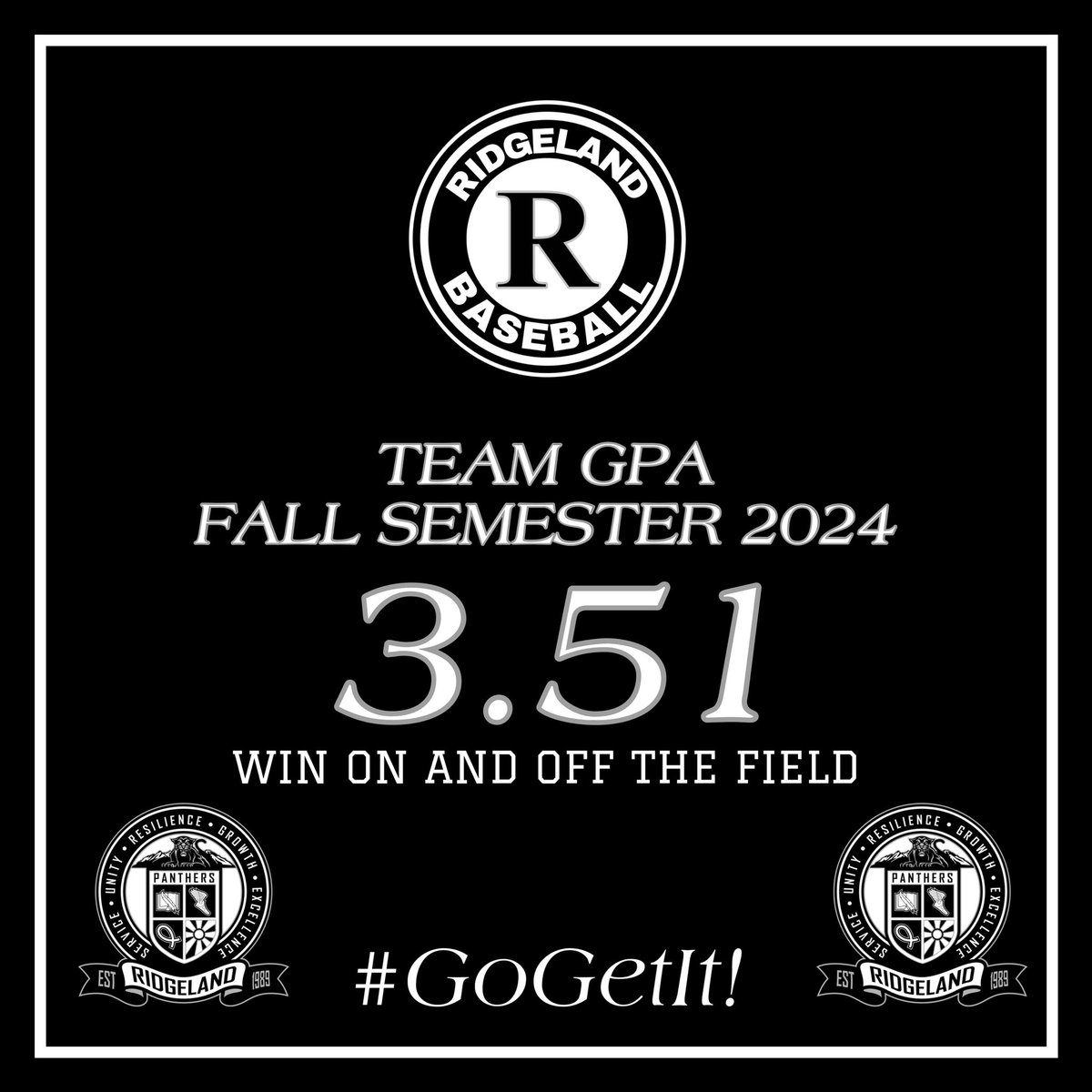 Winning on and off the field. GO PANTHERS!