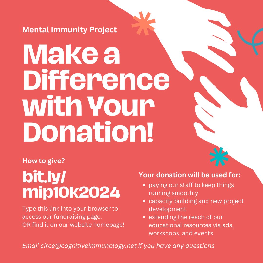 As we approach the end of 2024, please consider donating to the Mental Immunity Project. You can do so here: donorbox.org/mental-immunit…