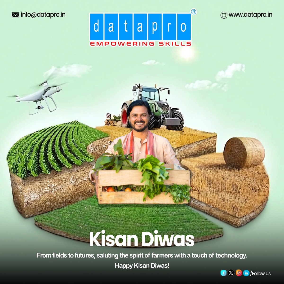 dataproofficial's tweet photo. On this Kisan Diwas, we honor the hard work, resilience, and dedication of our farmers, who nourish the nation. Let’s celebrate the backbone of our country—our farmers.
Happy Kisan Diwas!
#KisanDiwas #EmpoweringFarmers #TechnologyInAgriculture #FutureOfFarming #FarmersFirst https://t.co/moG8jGS1np