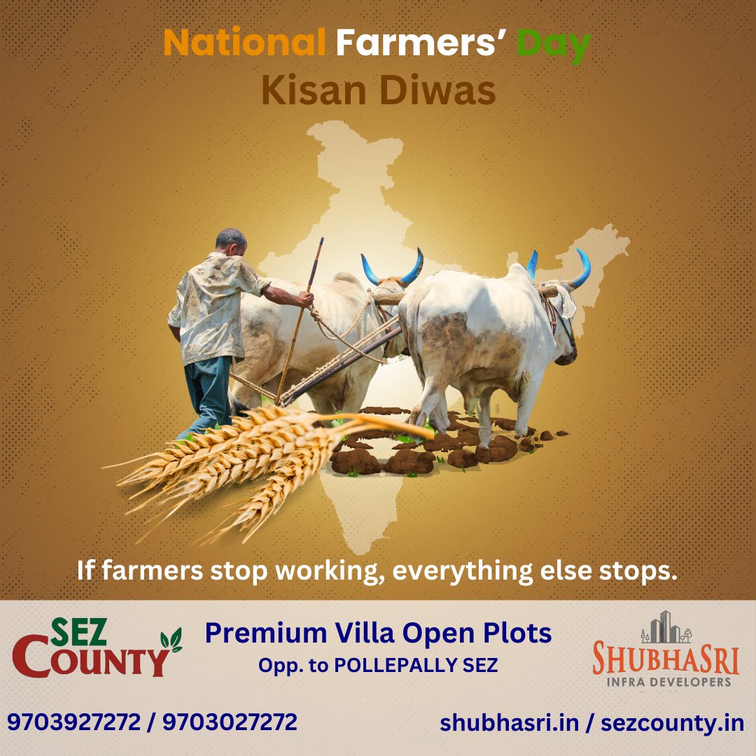 ShubhaSriInfra's tweet photo. If there are No Farmers - No Food & No Life.
#HappyKisanDiwas
#SEZCounty
#ShubhaSriInfraDevelopers
#PollepallySEZ
#DivitipallyITPark
#HyderabadBangaloreHighway
#NH44
#Shadnagar
#Plots
#TSRERA
#MUDA
#RealEstate
#InternationalAirPort
#MekagudaSEZ
#MicrosoftDataCenter https://t.co/IHEZAw6BIH