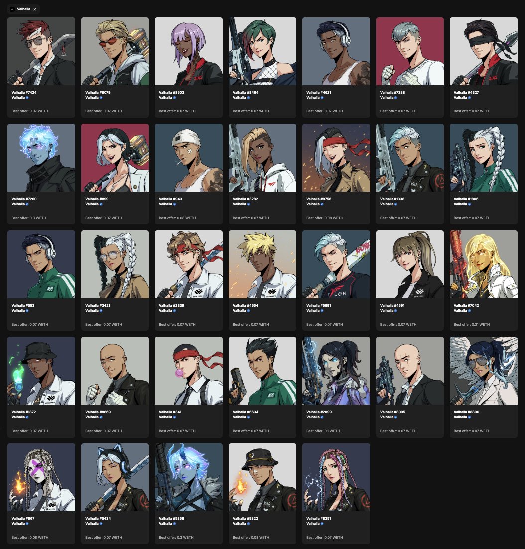 I bought another NFTs by <a href="/valhalla/">VALHALLA</a> ... I've got 33 now!!! Have you checked out the 'Stacked' app by <a href="/joinstacked/">stacked</a> because it's sick af! Here's my new lineup!!! 😍