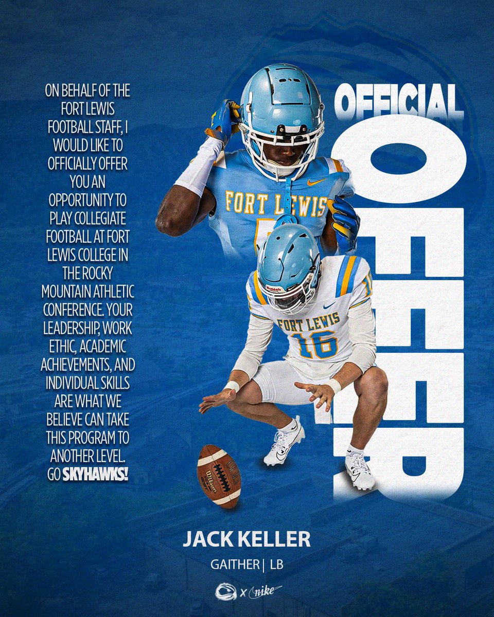 Jack Keller (@jackkeller24) on Twitter photo After a great conversation with <a href="/FLCCoach_Cox/">Johnny Cox</a> I am blessed to receive an offer from Fort Lewis College! <a href="/GaitherFootbal1/">Gaither Cowboys Football</a> After a great conversation with <a href="/FLCCoach_Cox/">Johnny Cox</a> I am blessed to receive an offer from Fort Lewis College! <a href="/GaitherFootbal1/">Gaither Cowboys Football</a>