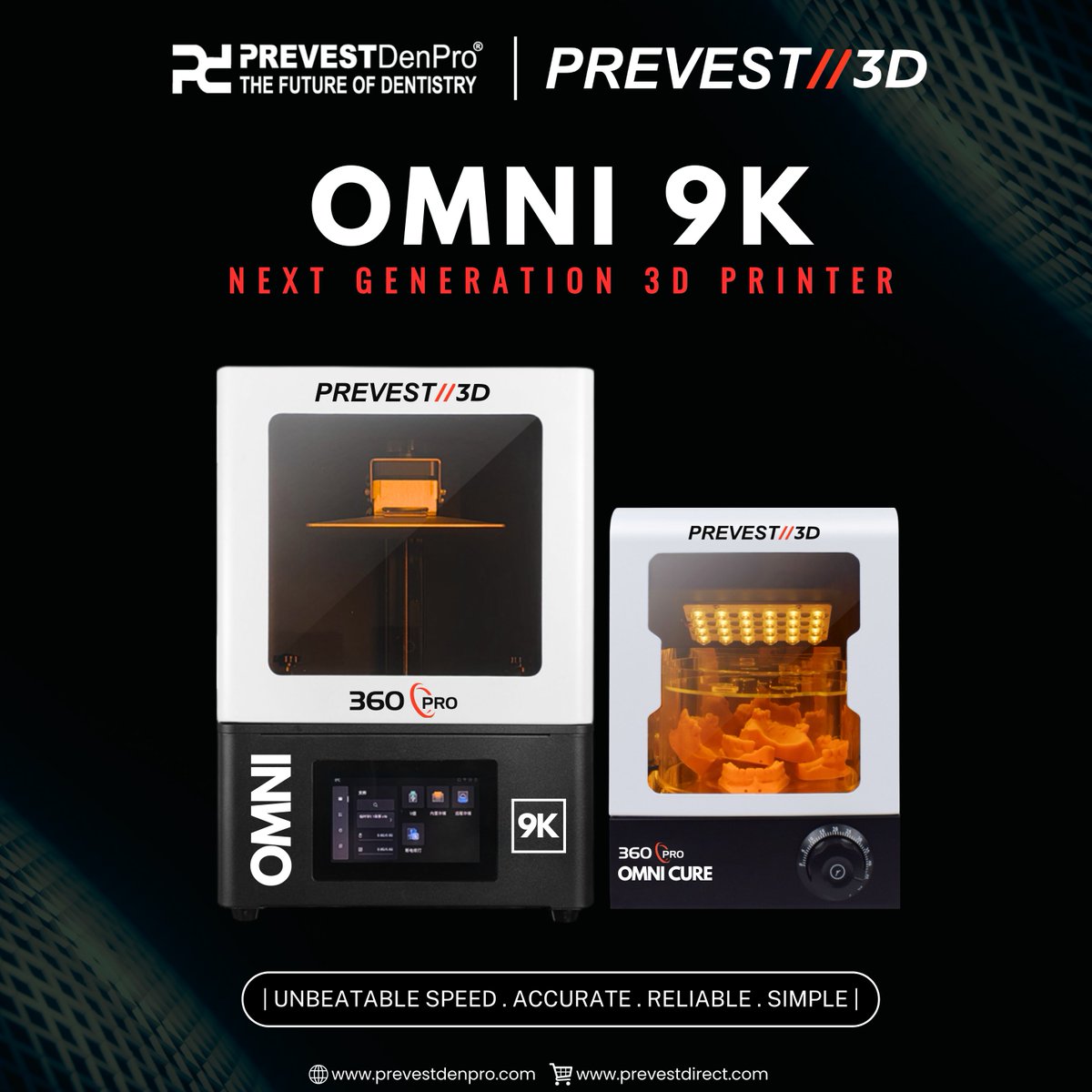 PrevestDenPro_'s tweet photo. Introducing the Omni 9K 3D Printer: Revolutionizing Dental 3D Printing! Experience ultra-high precision with 9K resolution and a blazing-fast print speed of 35mm/hr. Designed specifically for dental professionals. 

#PrevestDenPro #Omni9K #3DPrinting #DentalInnovation https://t.co/JKEQcIVSAf