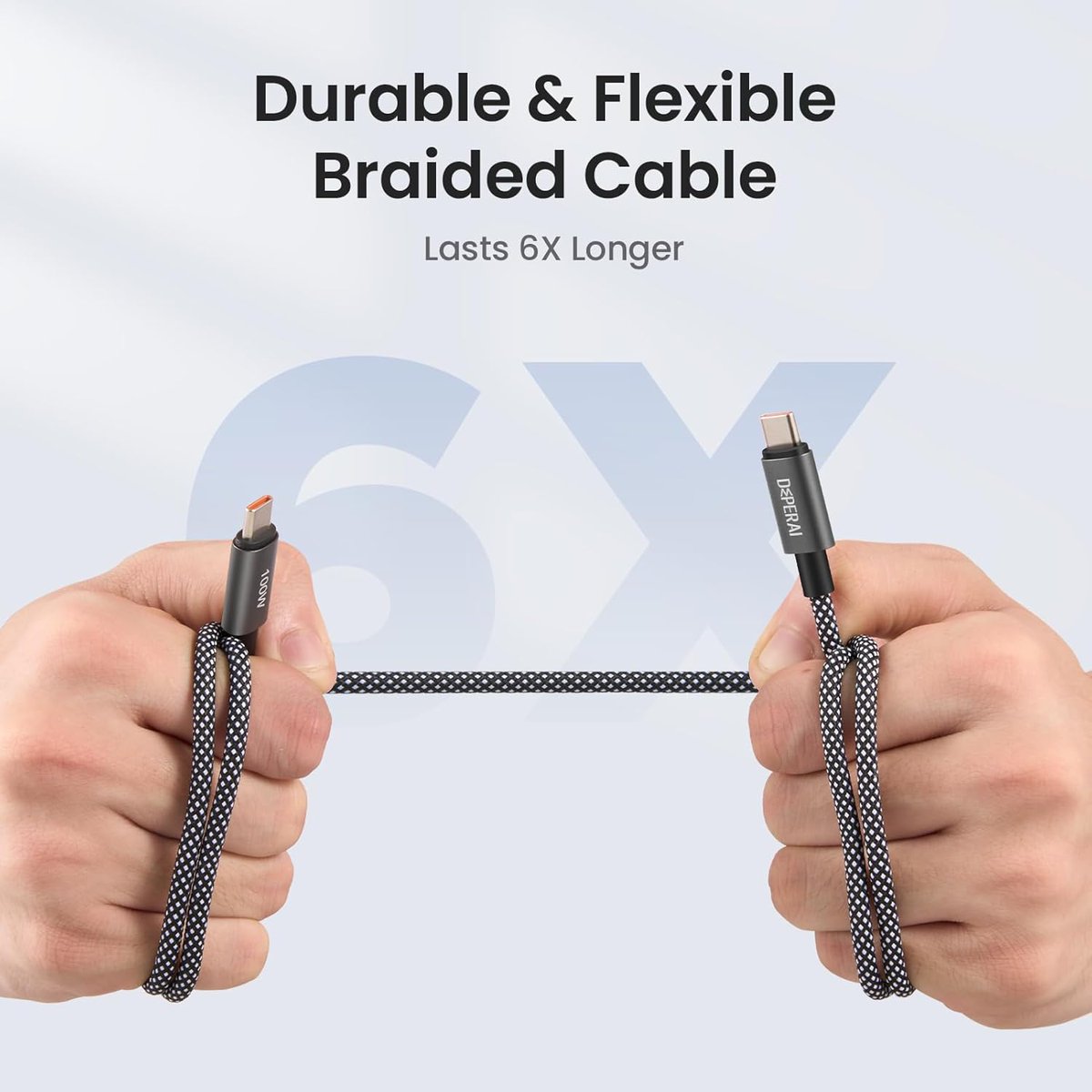 DeperAI_tech's tweet photo. How many times have you found your charging cable frayed or broken after just a few weeks of use? It’s frustrating, right? We get it! That’s why we’ve designed our 100W charging cables to be ultra-durable, able to withstand daily use and tough conditions. 

#PhoneCharger https://t.co/VNlKCrSBvi